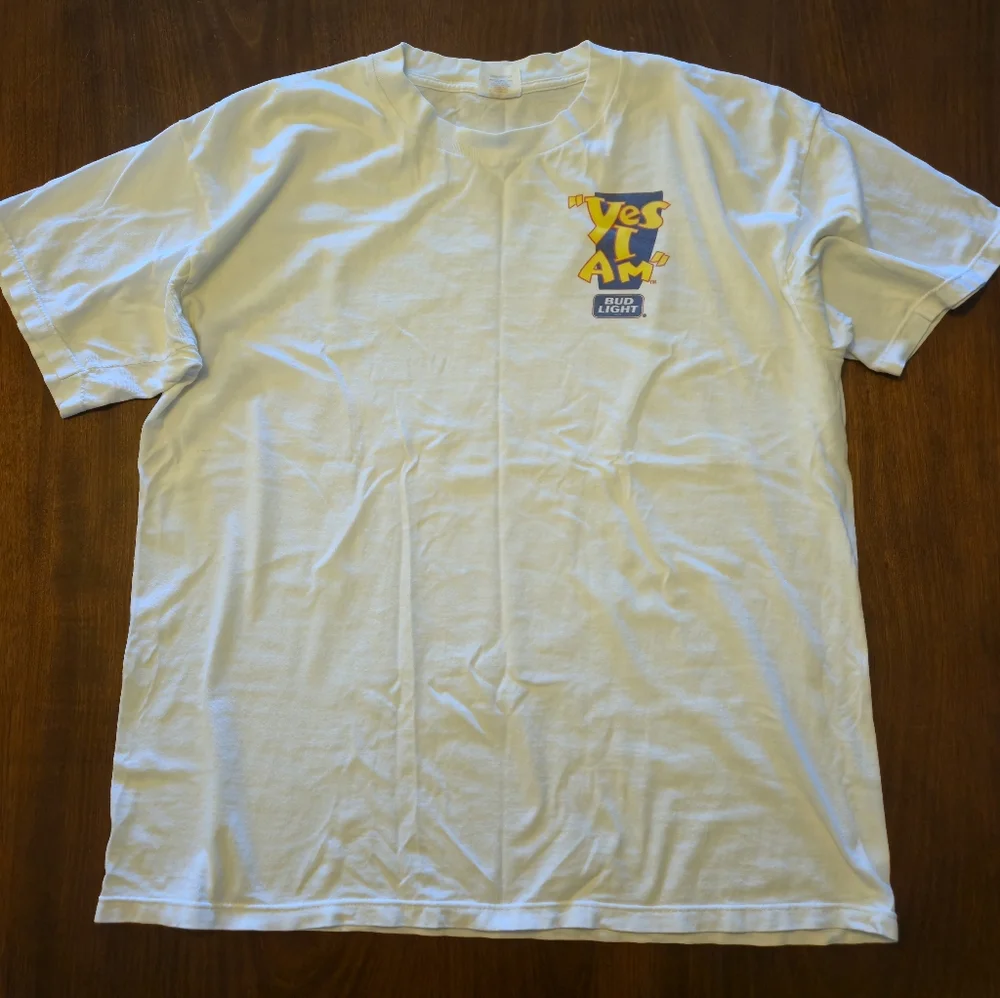 Vintage 90's Bud Light Promo‎ Tee "Yes, I Am!" Size Extra Large - Picture 2 of 14